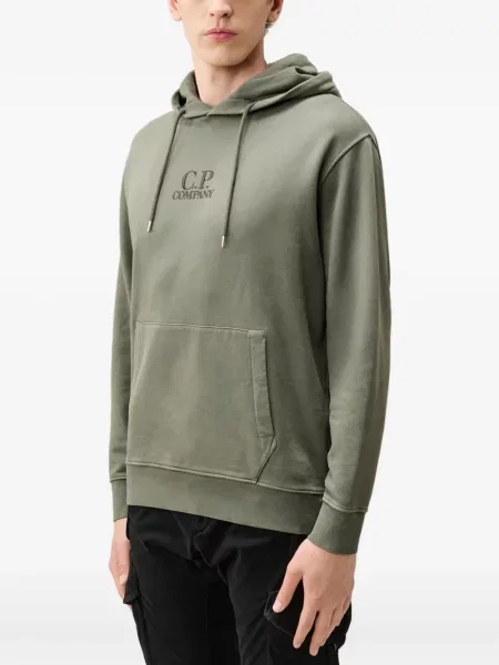 Суичър с качулка C.p. Company бродиран зелено