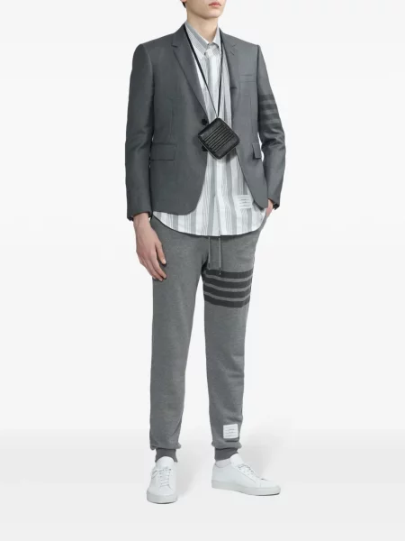 Spodnie Thom Browne w paski do biegania szare