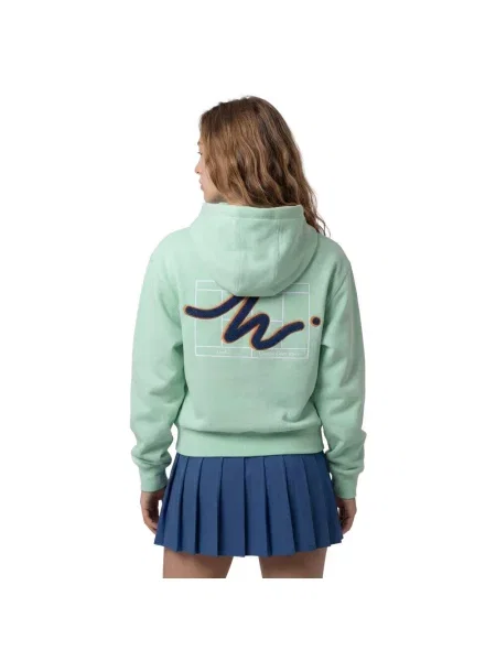 Bluza tenisowa z kapturem Siroko Newport-W Light Green zielona
