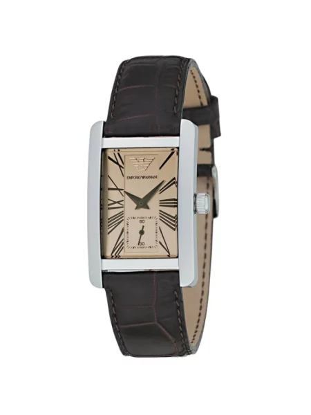 Zegarek Emporio Armani skórzany klasyczny szary