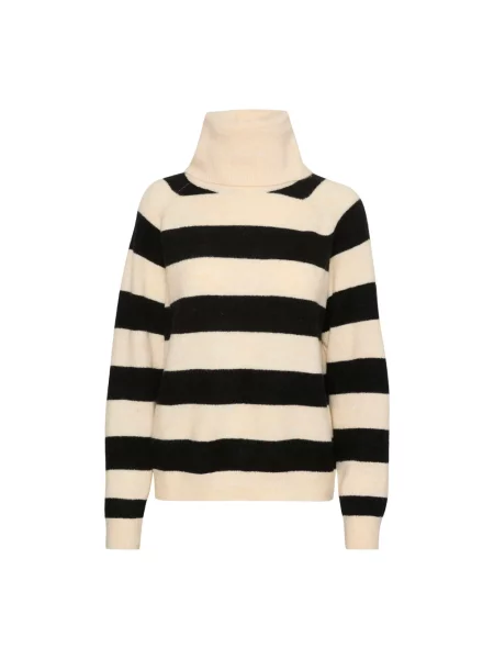 Sweter Saint Tropez wełniany z paskiem czarny