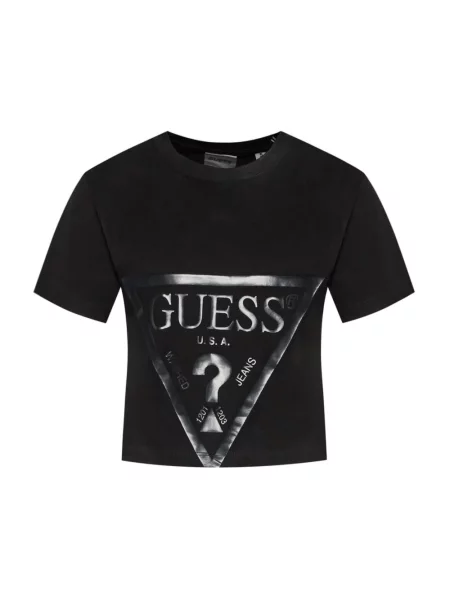 Guess Koszulki Kobieta L Koszulka z krótkim rękawem i logo czarny