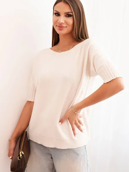 Pulover Kesi Włoski scurt alb