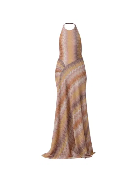 Maxi rochie maxi Missoni cu gât halter de costum portocaliu