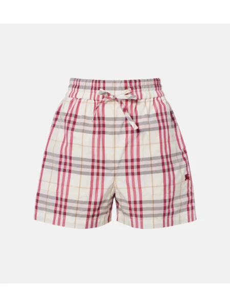 Pantaloni scurți Burberry în carouri alb