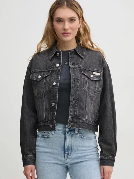 Calvin Klein Jeans kurtka szary przejściowa czarna