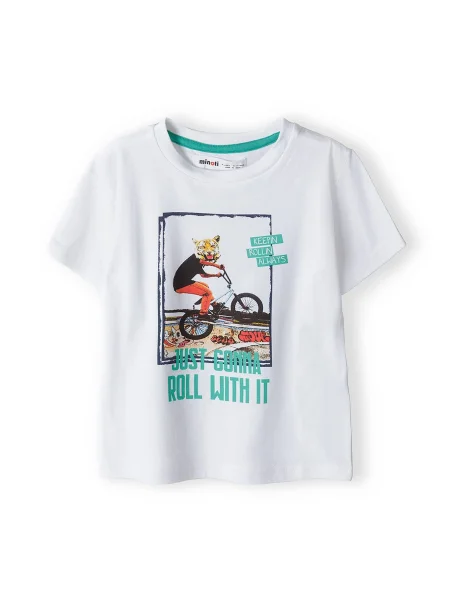 MINOTI Tricou verde jad / portocaliu închis / negru alb