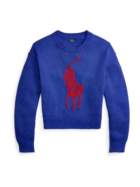 Polo Ralph Lauren Pulover albastru regal roșu