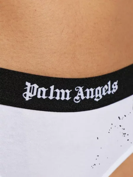 Chiloți briefs Palm Angels cu autograf alb