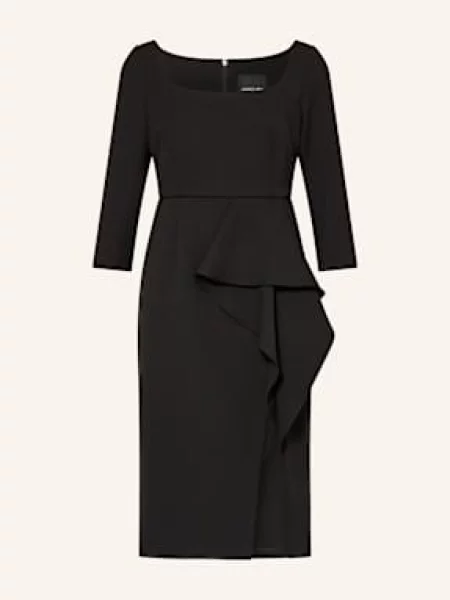 Marc Cain Sukienka Koktajlowa Z Rękawami schwarz czarna