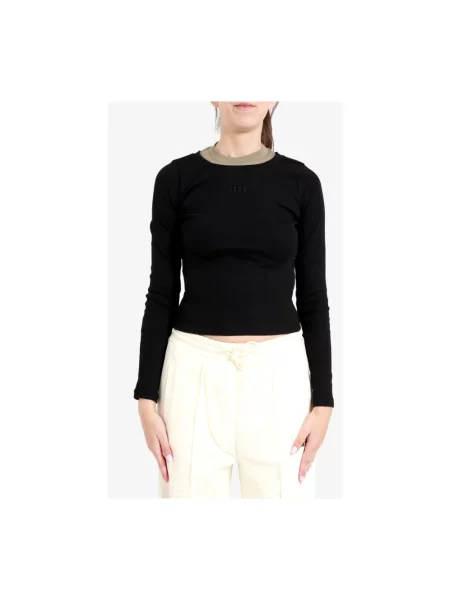 Top Msgm z dżerseju czarny