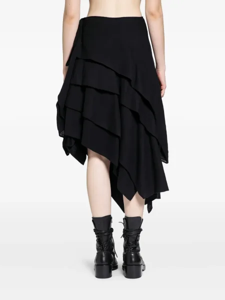 Миди пола Yohji Yamamoto до коляното черно
