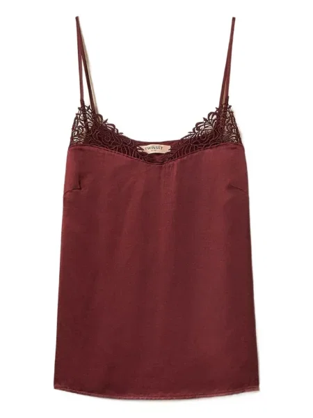 Top Twinset din dantelă roșu