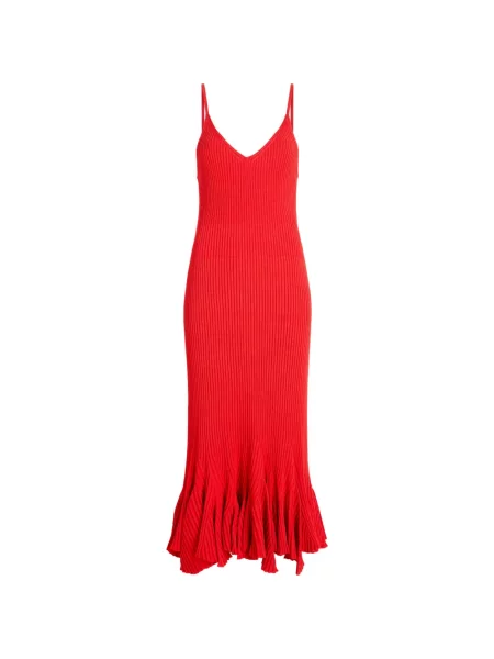 Rochie Proenza Schouler de costum cu nervuri roșu