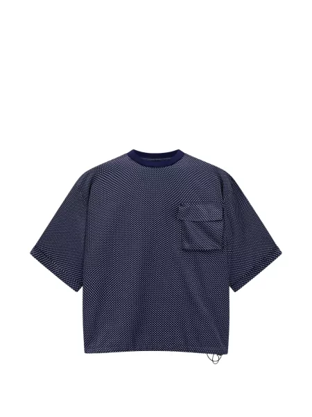 Tricou Giorgio Armani de mătase cu buline albastru