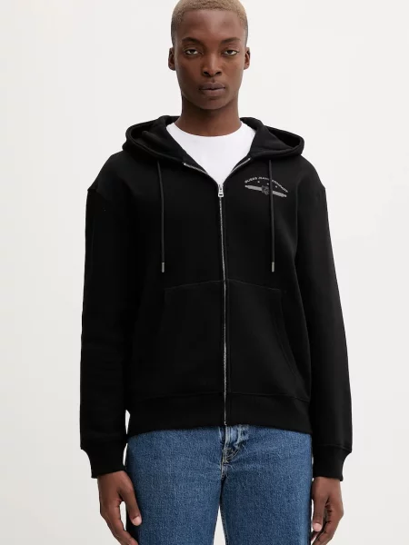 Pulover Guess Jeans s kapuco črna