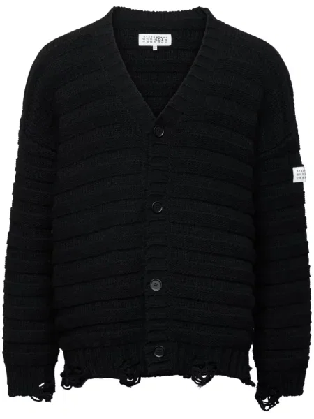 Cardigan Mm6 Maison Margiela cu decolteu în V negru