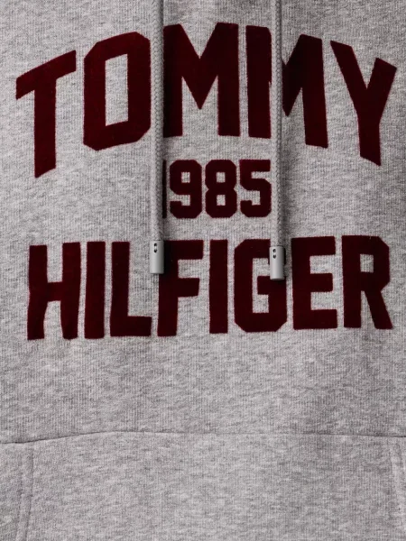 Суичър с качулка Tommy Hilfiger с качулка сиво