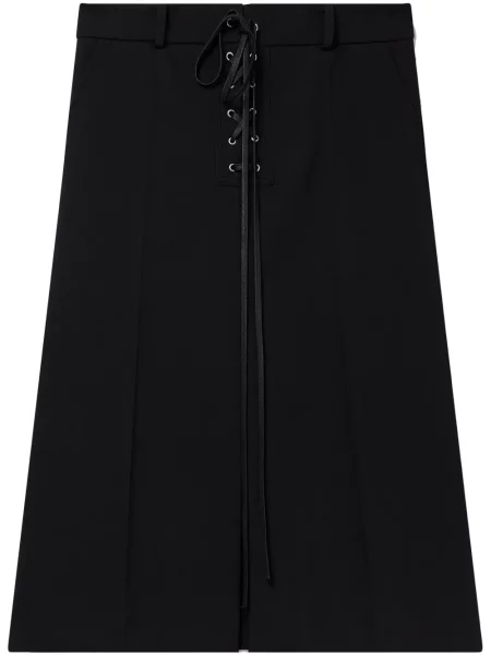 Vlněné áčkové midi sukně Stella Mccartney černé