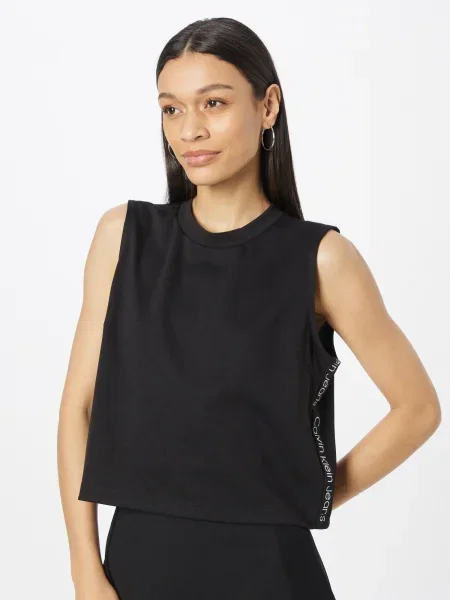Top din denim Calvin Klein Jeans negru