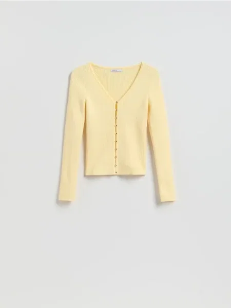 Reserved Cardigan cu adaos de galben-deschis galben