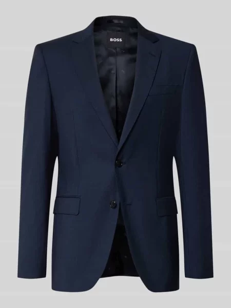 Marynarka o kroju slim fit z czystej żywej wełny Boss granatowa