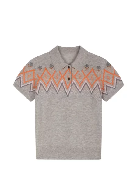 Scurt pulover Jnby cu imprimeu geometric din jacard