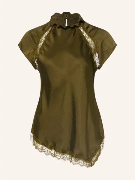 Satynowy top Claudie Pierlot zielony