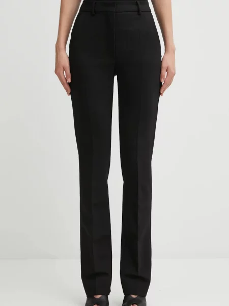 Sportmax pantaloni FETTA drept high waist negru