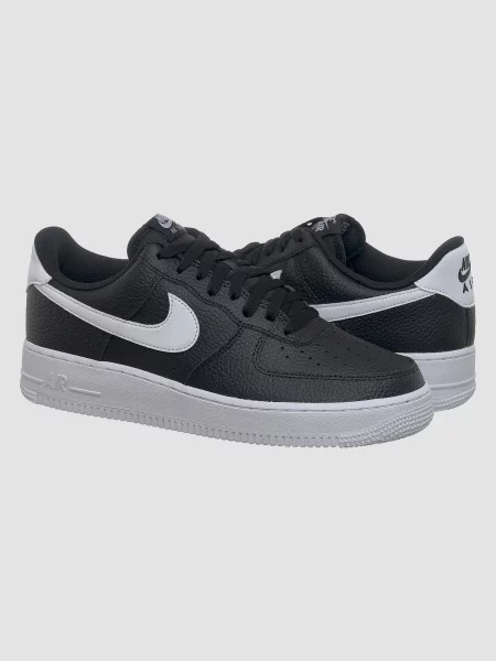 Кожаные кроссовки Nike Air Force 1 черные