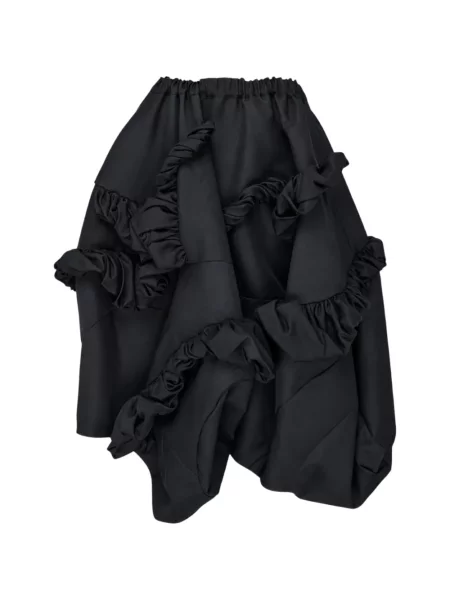 Fustă midi Comme Des Garçons cu volane asimetrică negru