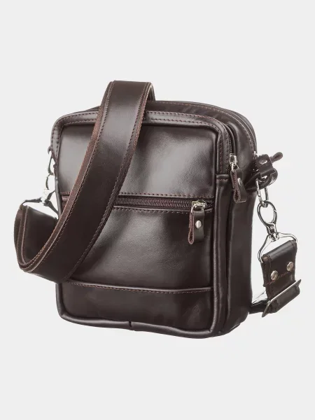 Кожаная сумка кросс-боди Shvigel коричневая