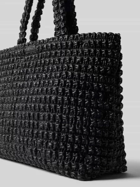 Torba shopper z imitacji skóry model ‘MHATI’ Hugo czarna