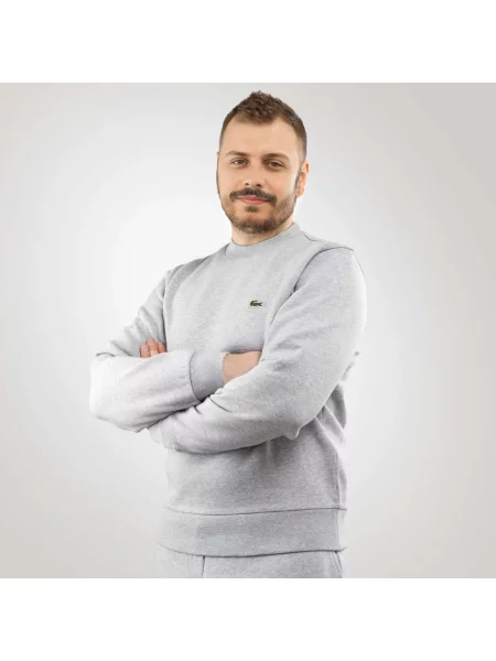 Lacoste bluza z bawełną szara