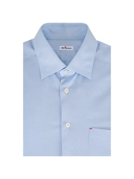 Gulerat cămașă Kiton clasică albastru