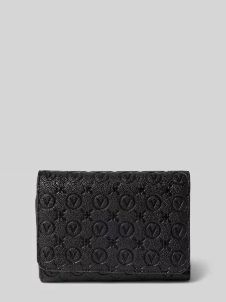 Lniany portfel Valentino Bags czarny
