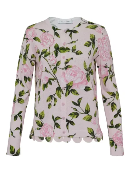 Cardigan Oscar De La Renta cu imagine roz