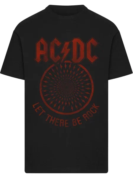 Merchcode Póló ACDC Let There Be Rock sötétvörös fekete