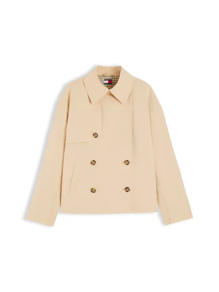 Tommy Jeans Palton de primăvară-toamnă deschis bej