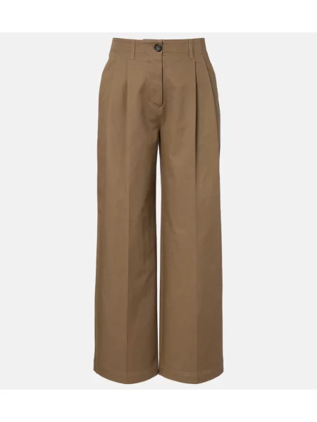 Pantaloni Toteme plisate cu picior lat maro