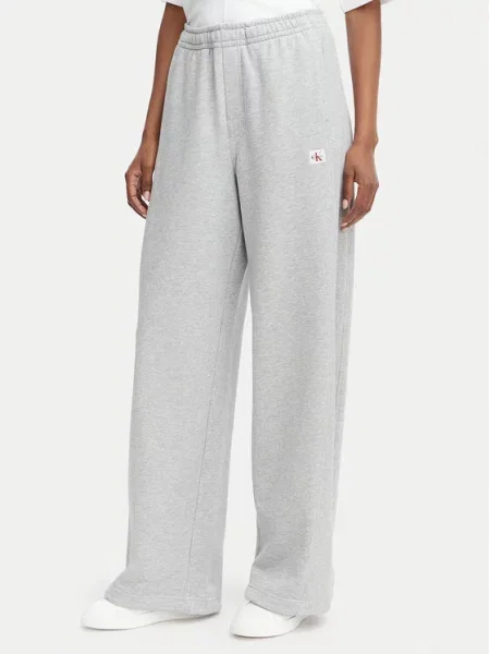 Calvin Klein Jeans Παντελόνι φόρμας Ανοιχτό Wide Leg γκρι