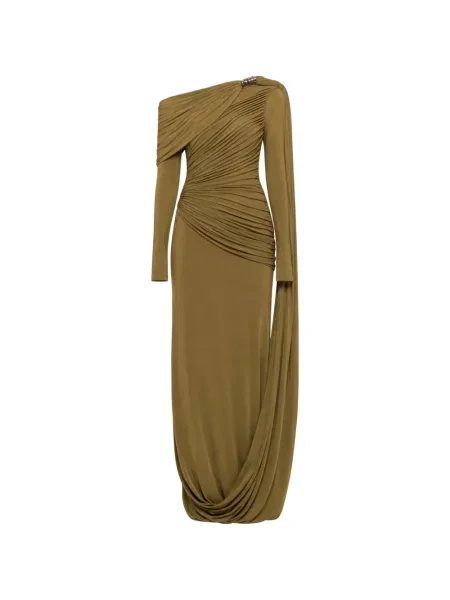 Rochie Chats By C.dam cu volane verde