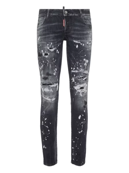Blugi Dsquared2 zdrențuiți negru