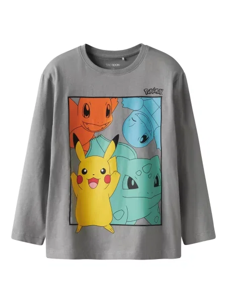 TWO SOON Tričko Pokémon svetlomodrá / žltá nefritová sivá