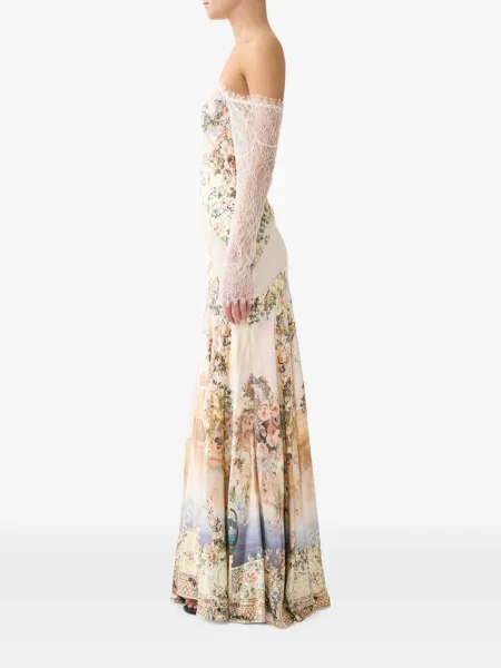 Rochie Camilla cu model floral cu imagine din dantelă