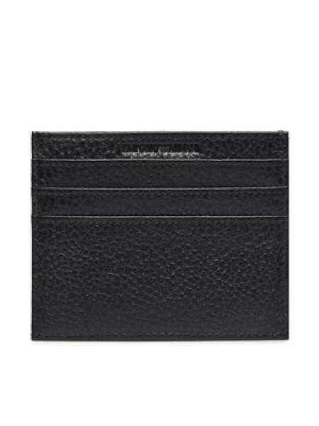 Etui za kartice in usnjen pas Emporio Armani črna