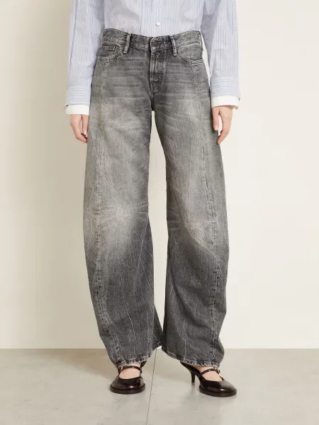 Acne Studios Dżinsy Typu Barrel schwarz czarne