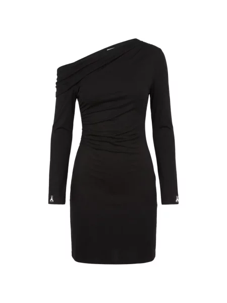 Rochie midi Patrizia Pepe de lână drapată negru