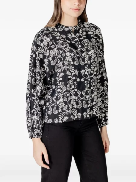 Bluză Ichi cu model floral cu imagine negru