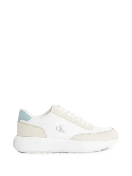 Sneakerși Calvin Klein Jeans cu șireturi din dantelă alb